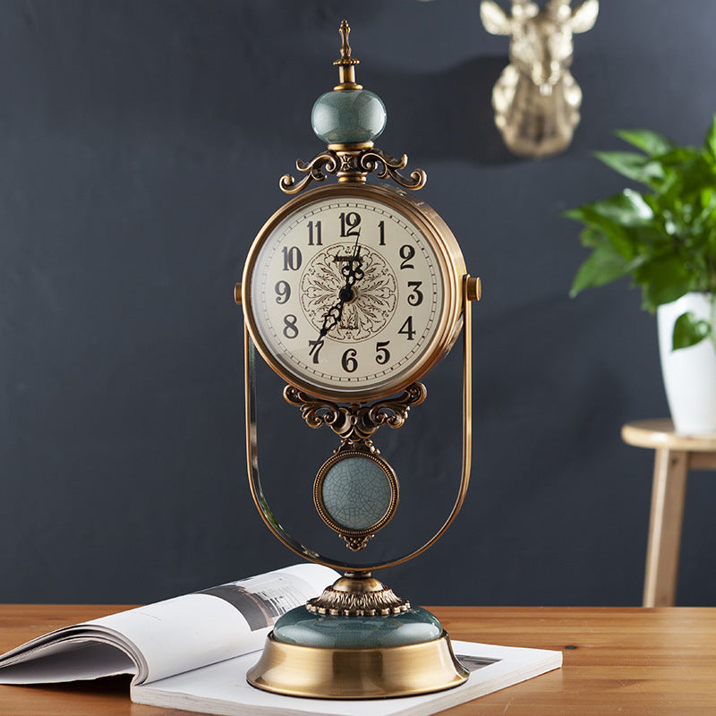 Vintage Ceramic Swing Table Pendulum Clock