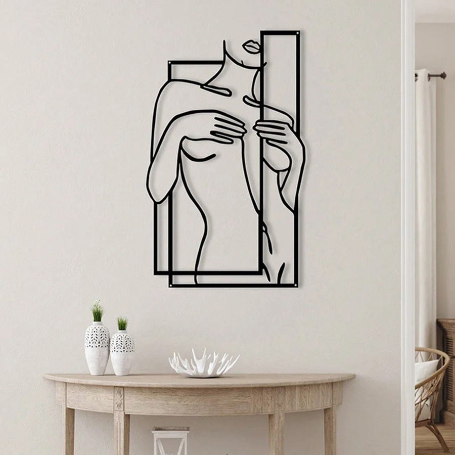 Face Body Line Silhouette Abstract Wall Art