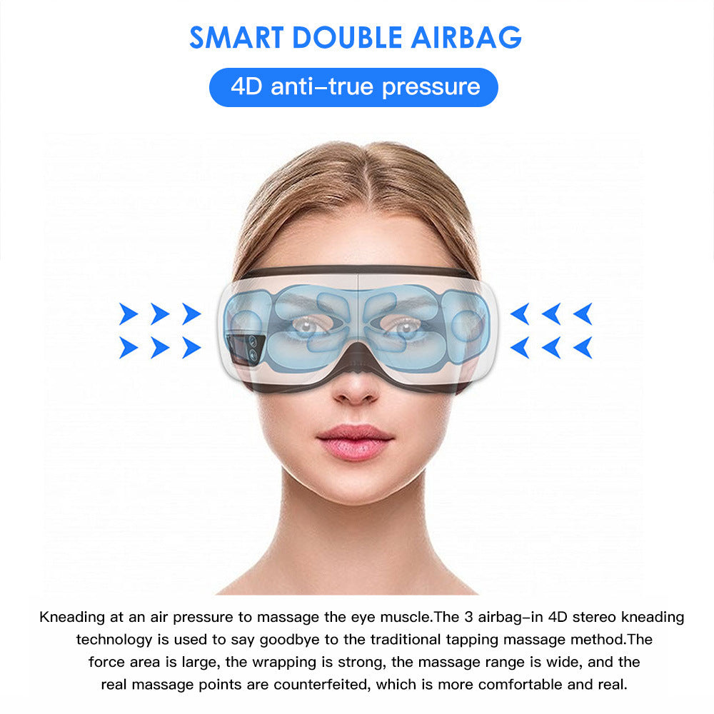 6D Smart Eye Hot Compress Massager with Bluetooth Music