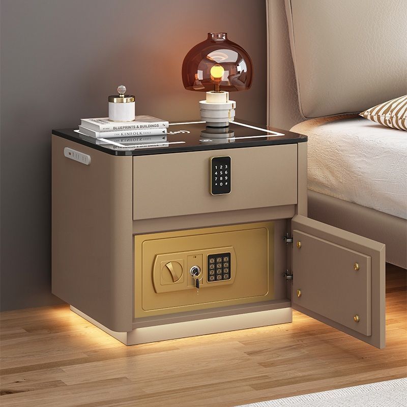 Multi-Functional Smart Safe Bedside Table with LED Night Stand