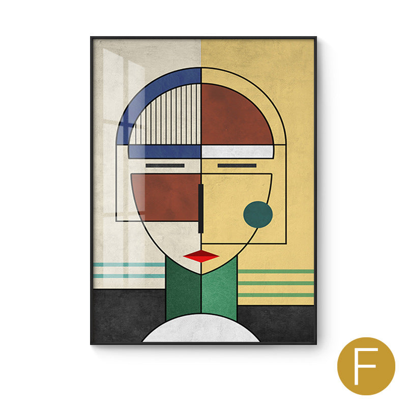 Decorative Abstract Canvas Face Portrait Painting