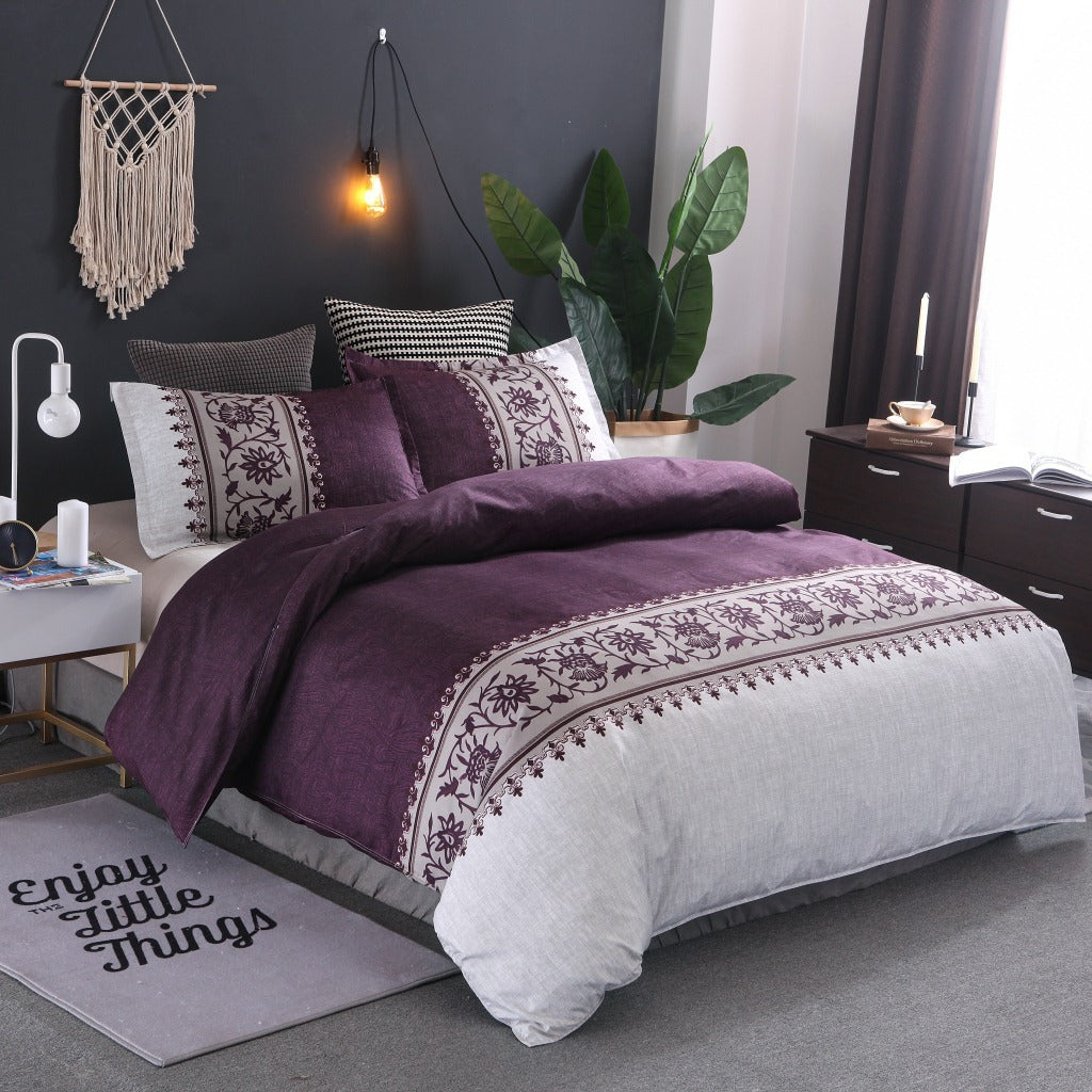 Comfy Farmhouse Boho Printed 3 Pieces Duvet Bedding Set