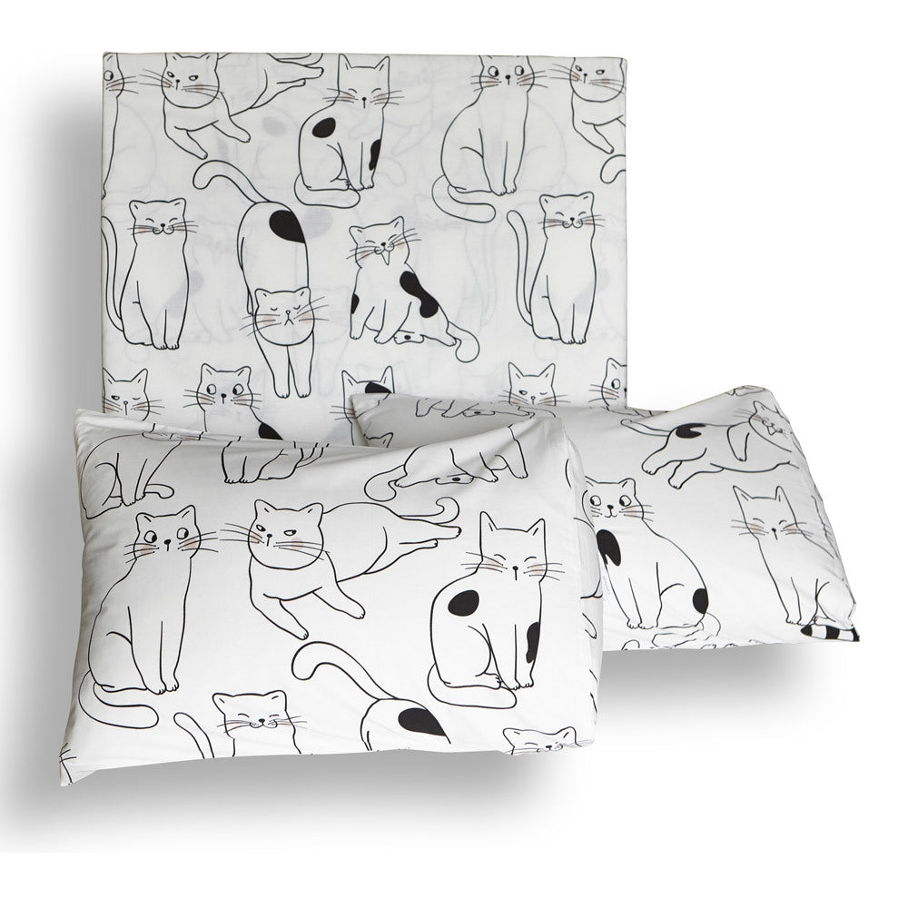 Cotton Duvet Cover Pillowcase with Bedsheet 4pcs Linen Set
