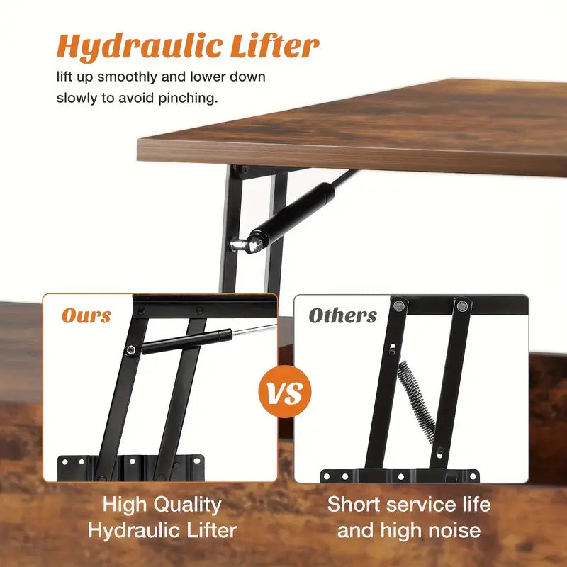 Lift Top Coffee Table With Hidden Storage Compartment
