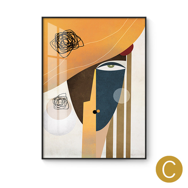 Decorative Abstract Canvas Face Portrait Painting
