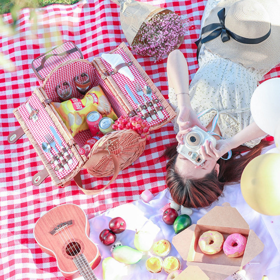 Romantic Wicker Basket Summer Picnic Set