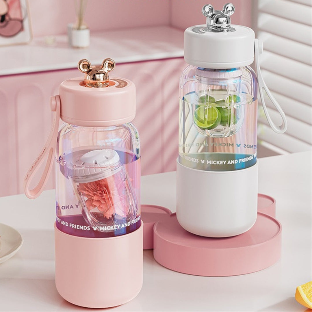 Disney Magnetic Tea Infuser Glass Tumbler Portable