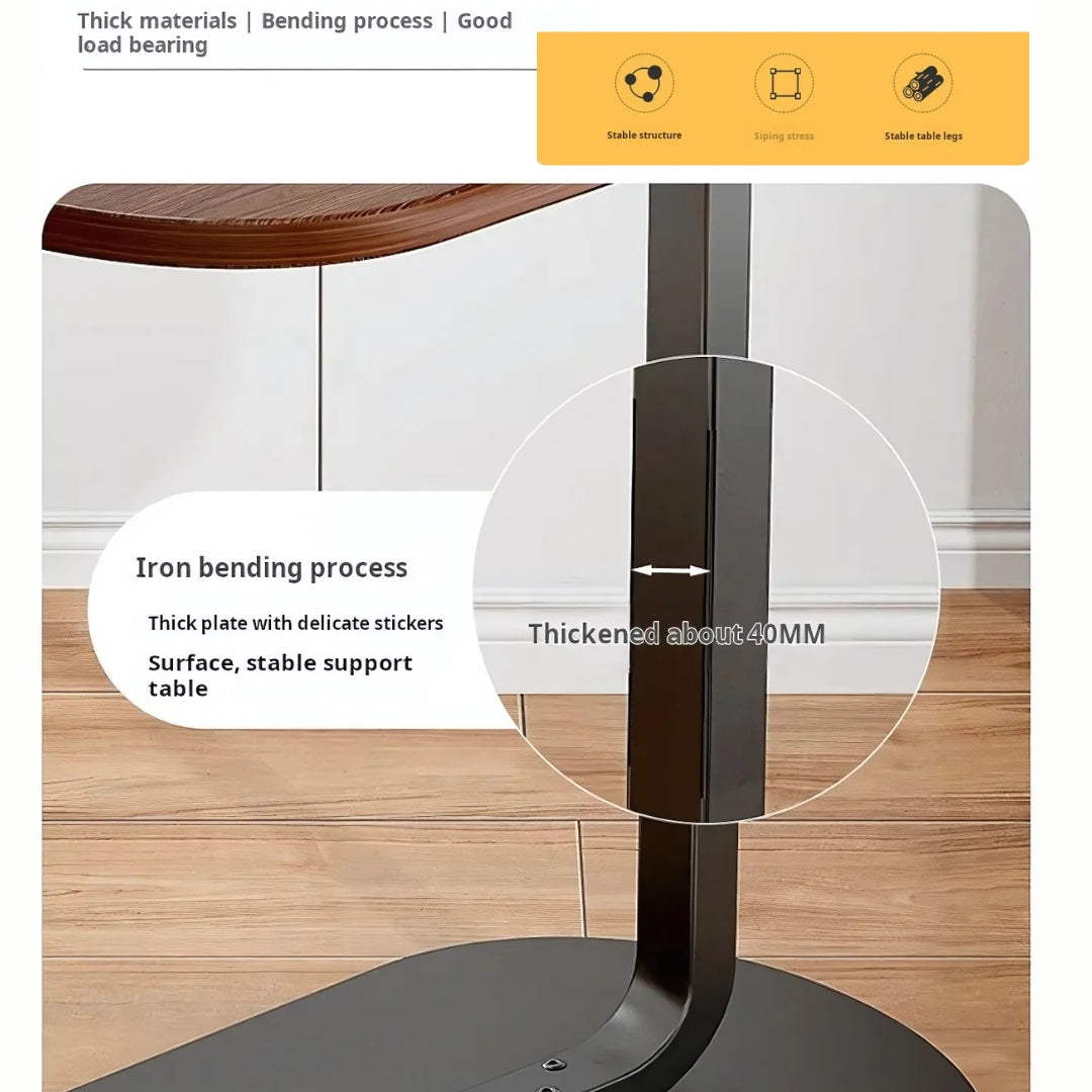 Flip Top C Shaped Bed Side Table Couch Laptop Desk