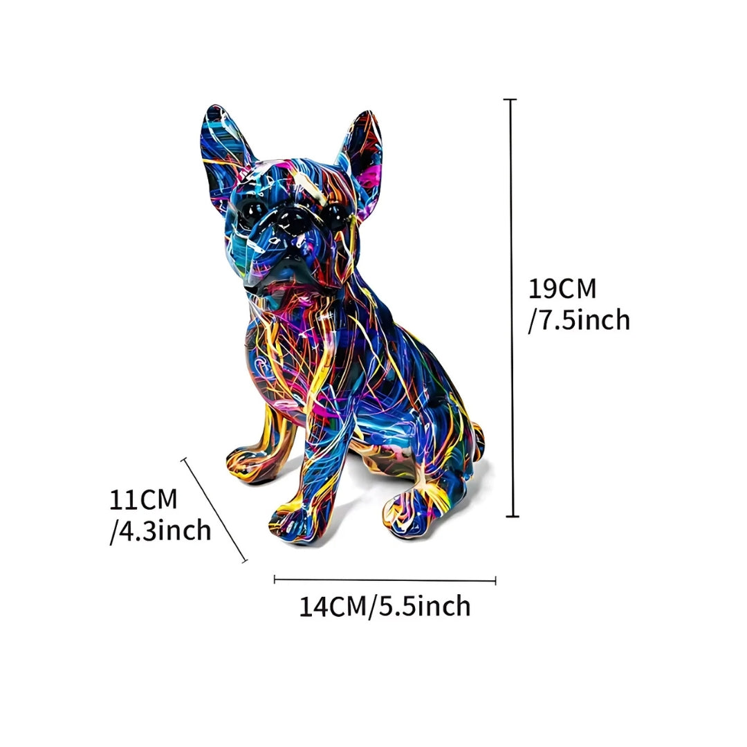 Graffiti French Bulldog Resin Statue Ornament