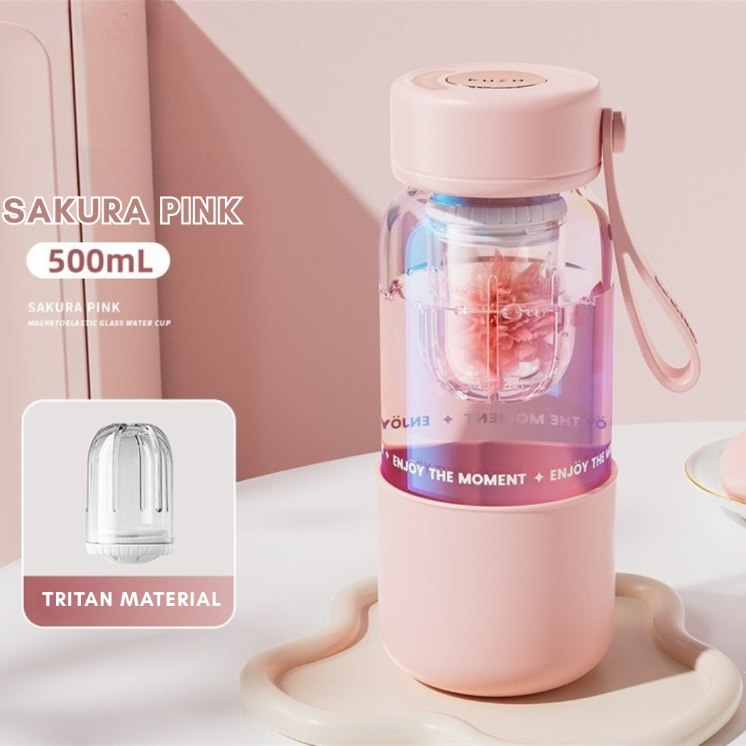 Disney Magnetic Tea Infuser Glass Tumbler Portable