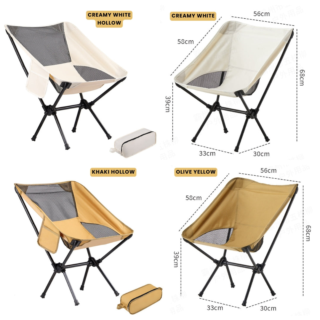 Aluminium Outdoor Foldable Camping Chair with Footrest