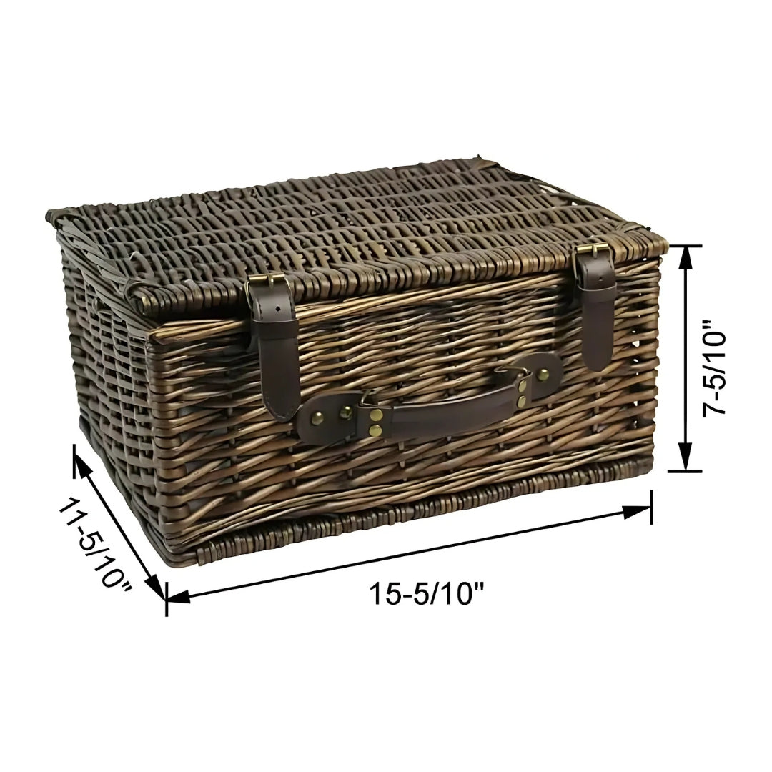 Outdoor Wicker Picnic Basket Set for 2-4 Pax