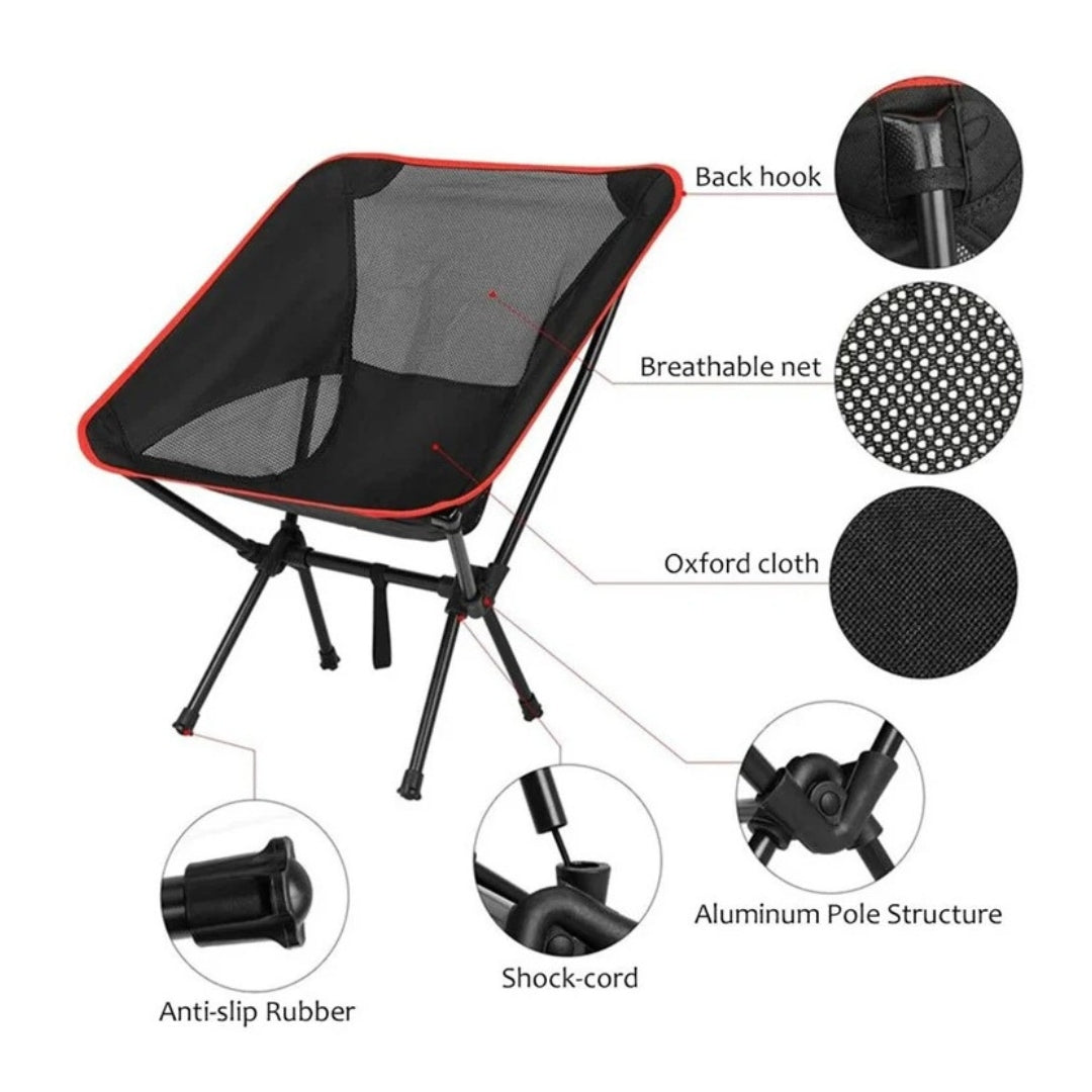 Aluminium Outdoor Foldable Camping Chair with Footrest