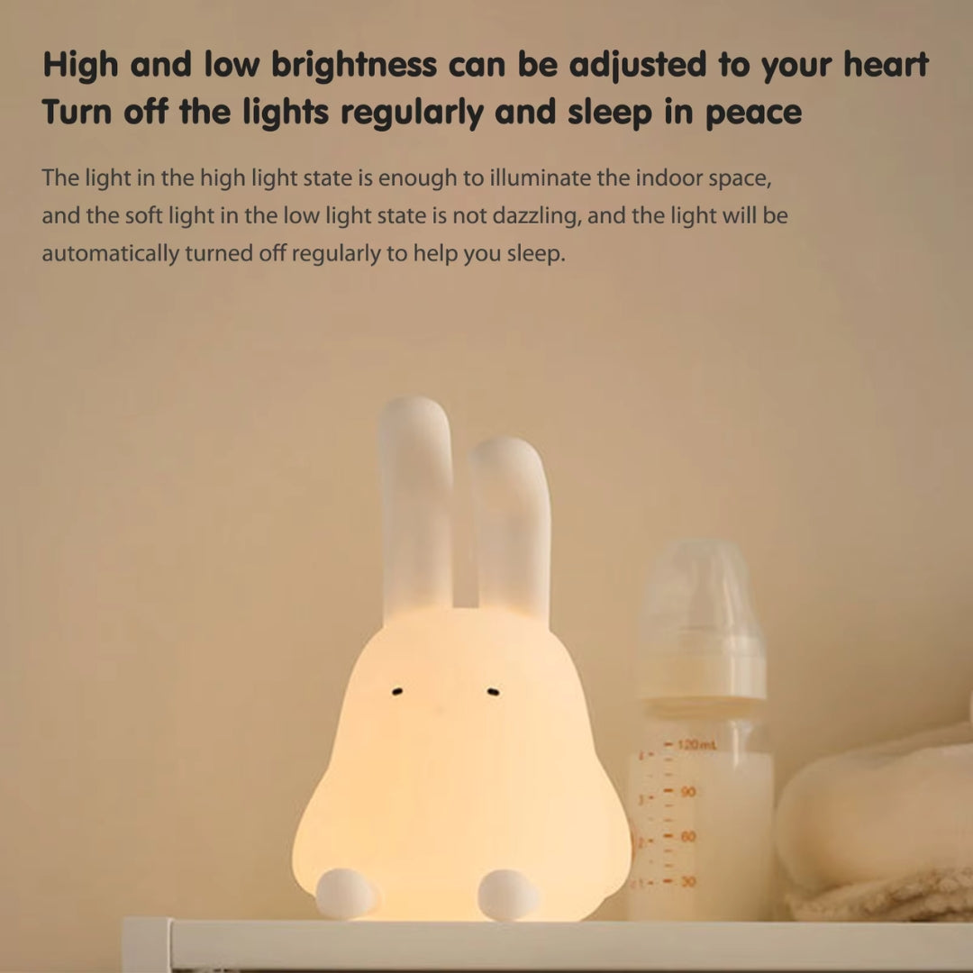 Folded Ear Rabbit Silicone Soft Nightlight Baby Sleep Lights
