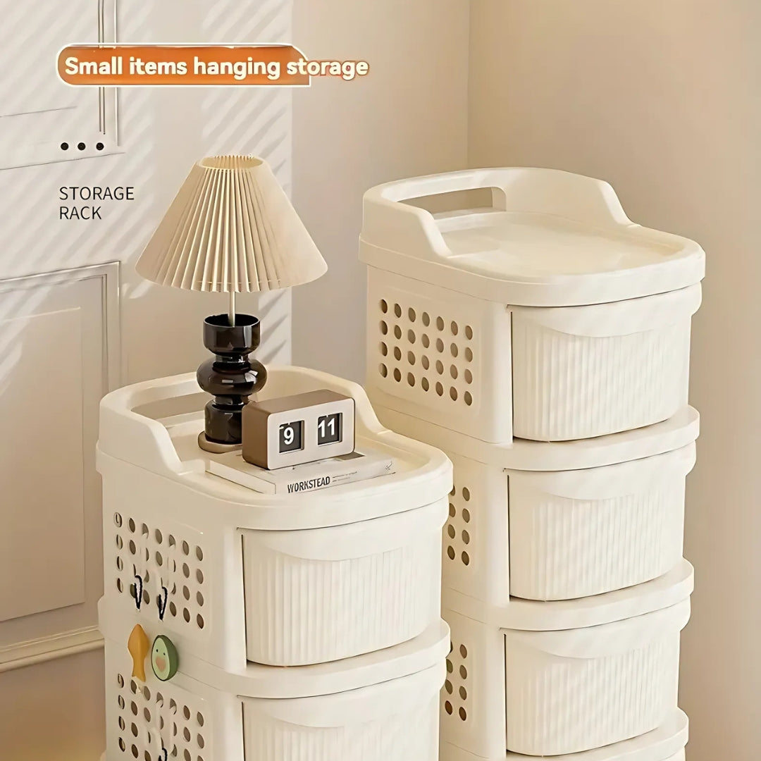 Multi-Tier Rolling Storage Organizer Cart with Drawers