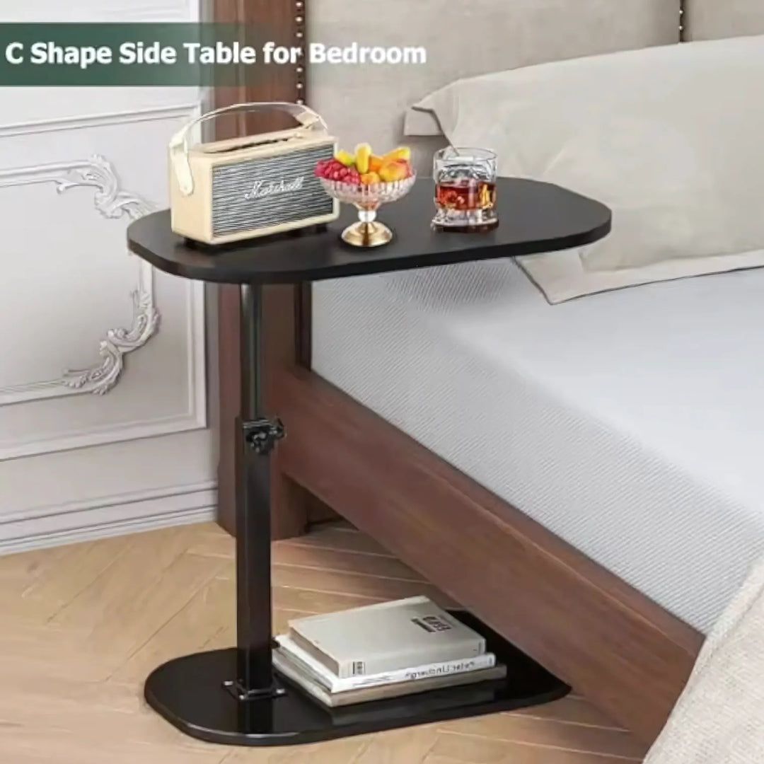 Flip Top C Shaped Bed Side Table Couch Laptop Desk