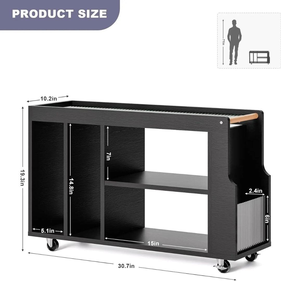Living Room Narrow End Table Organizer Cart Trolley