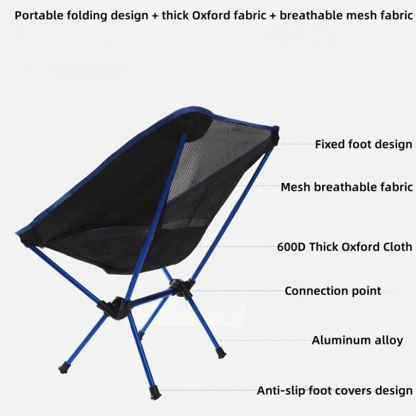 Aluminium Outdoor Foldable Camping Chair with Footrest