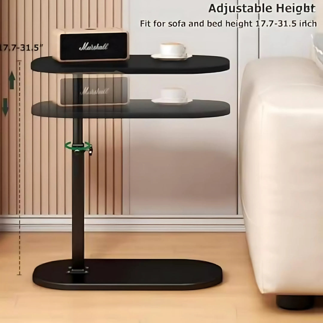 Flip Top C Shaped Bed Side Table Couch Laptop Desk