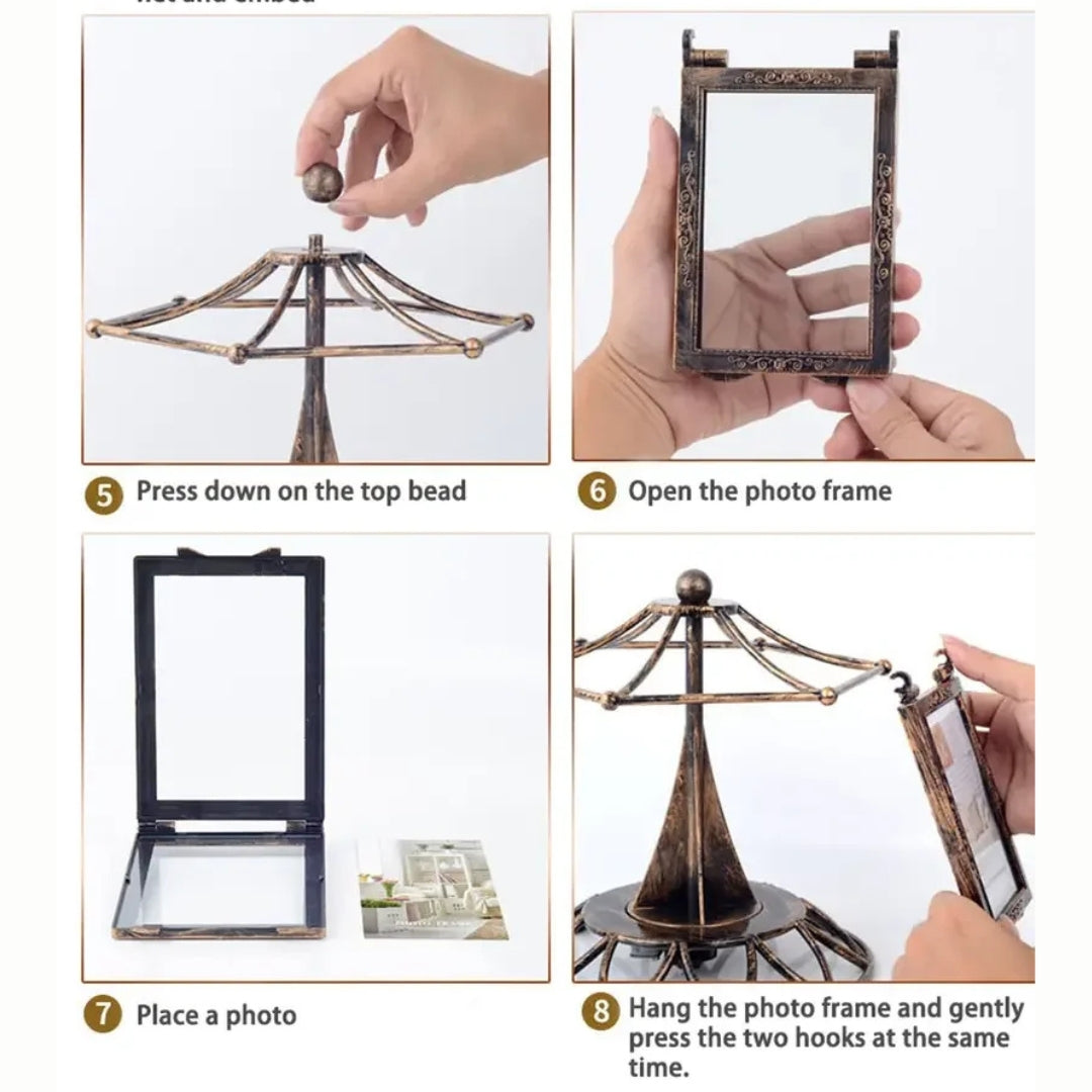 Rotating Ferris Wheel Music Box Carousel Photo Frame