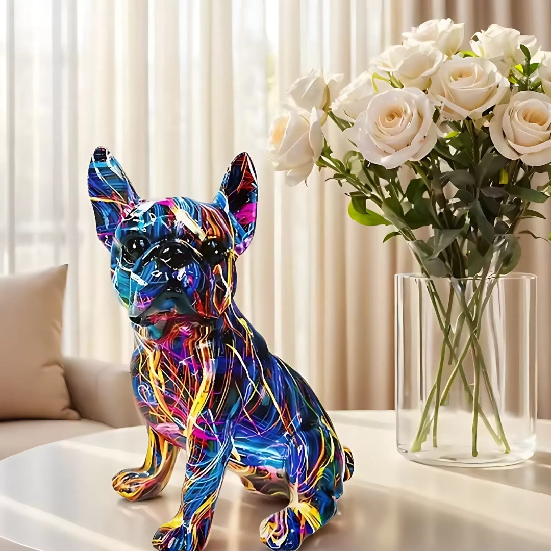 Graffiti French Bulldog Resin Statue Ornament