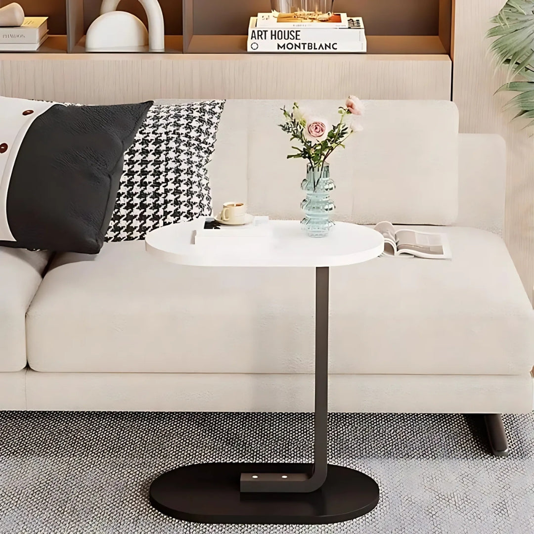 Flip Top C Shaped Bed Side Table Couch Laptop Desk