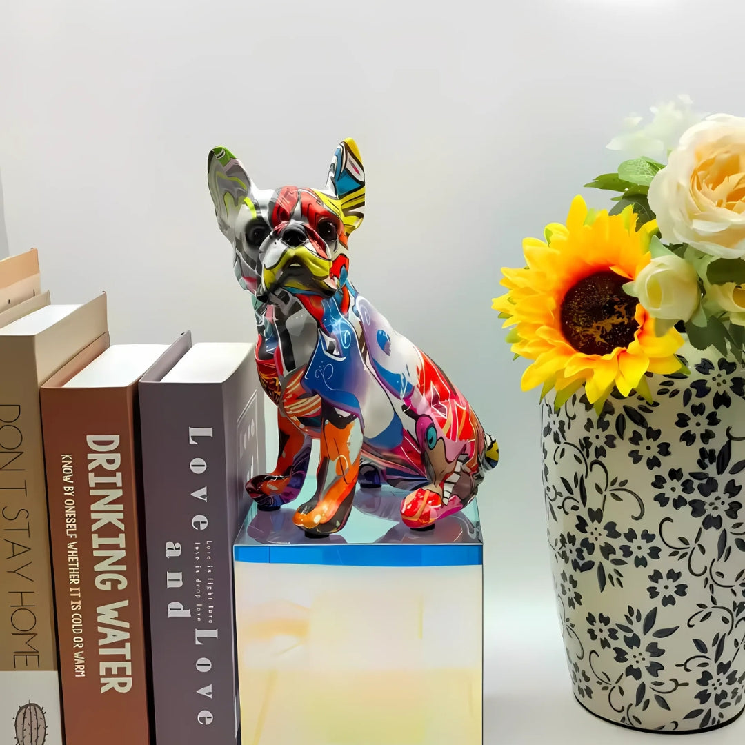 Graffiti French Bulldog Resin Statue Ornament