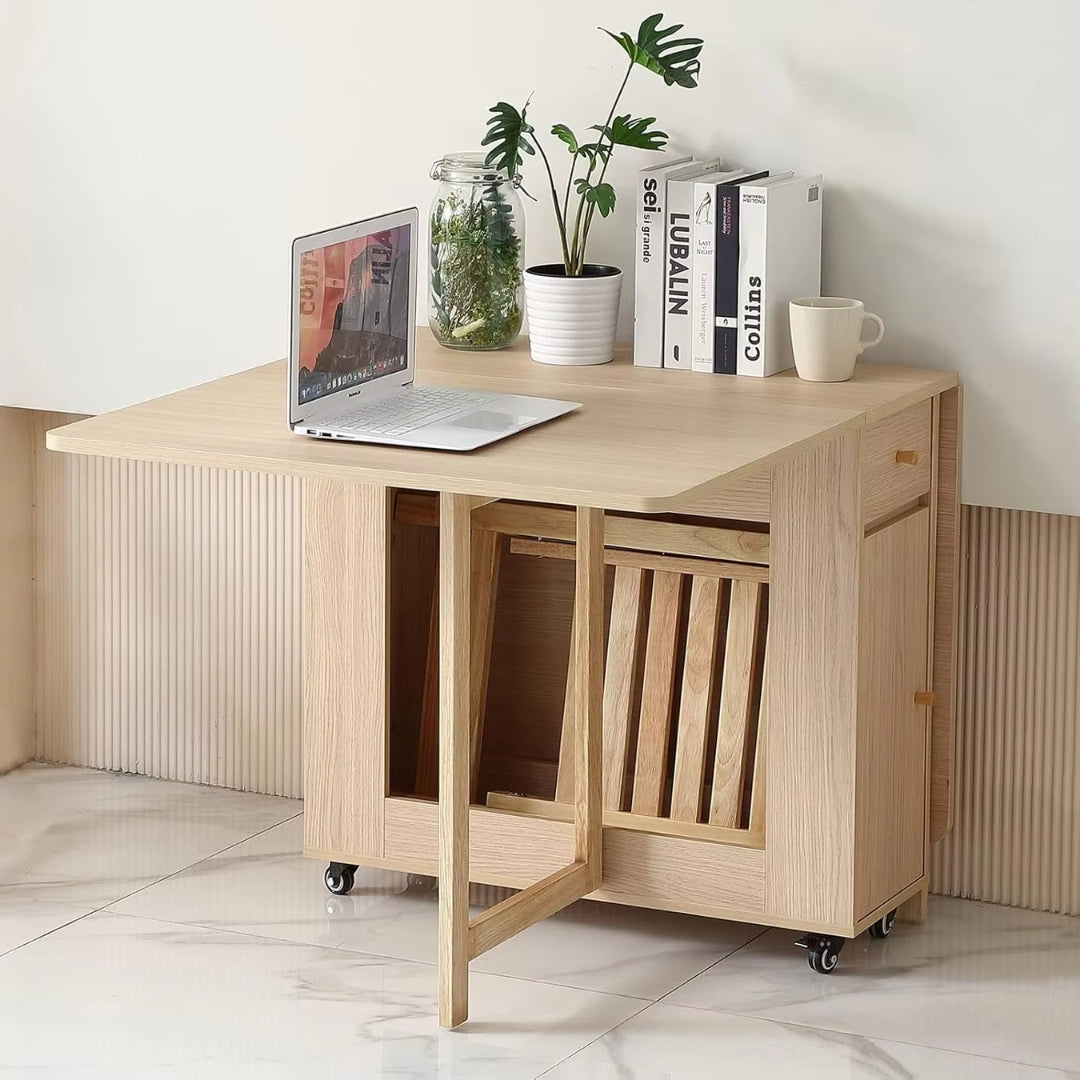 Extendable Folding Dining Space Saving Moveable Table