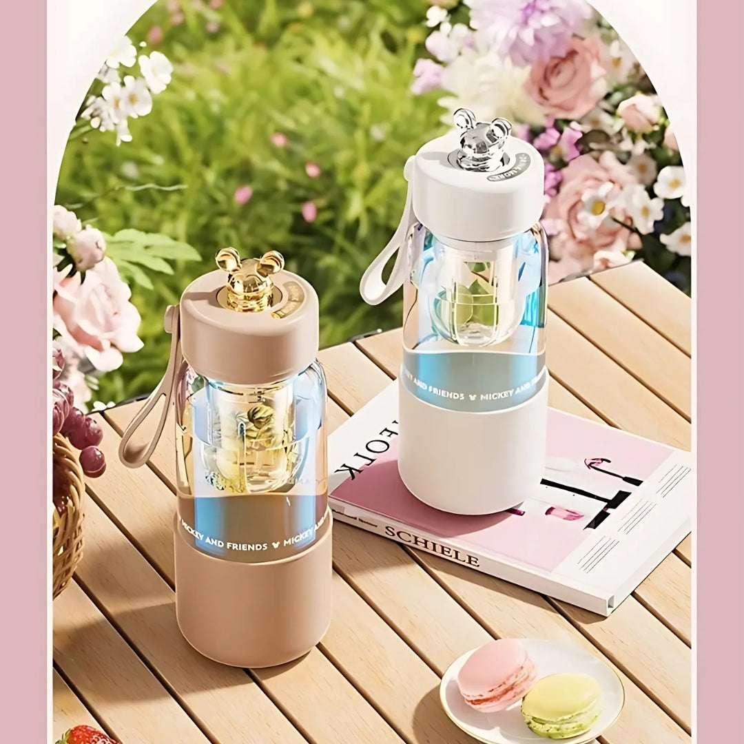 Disney Magnetic Tea Infuser Glass Tumbler Portable