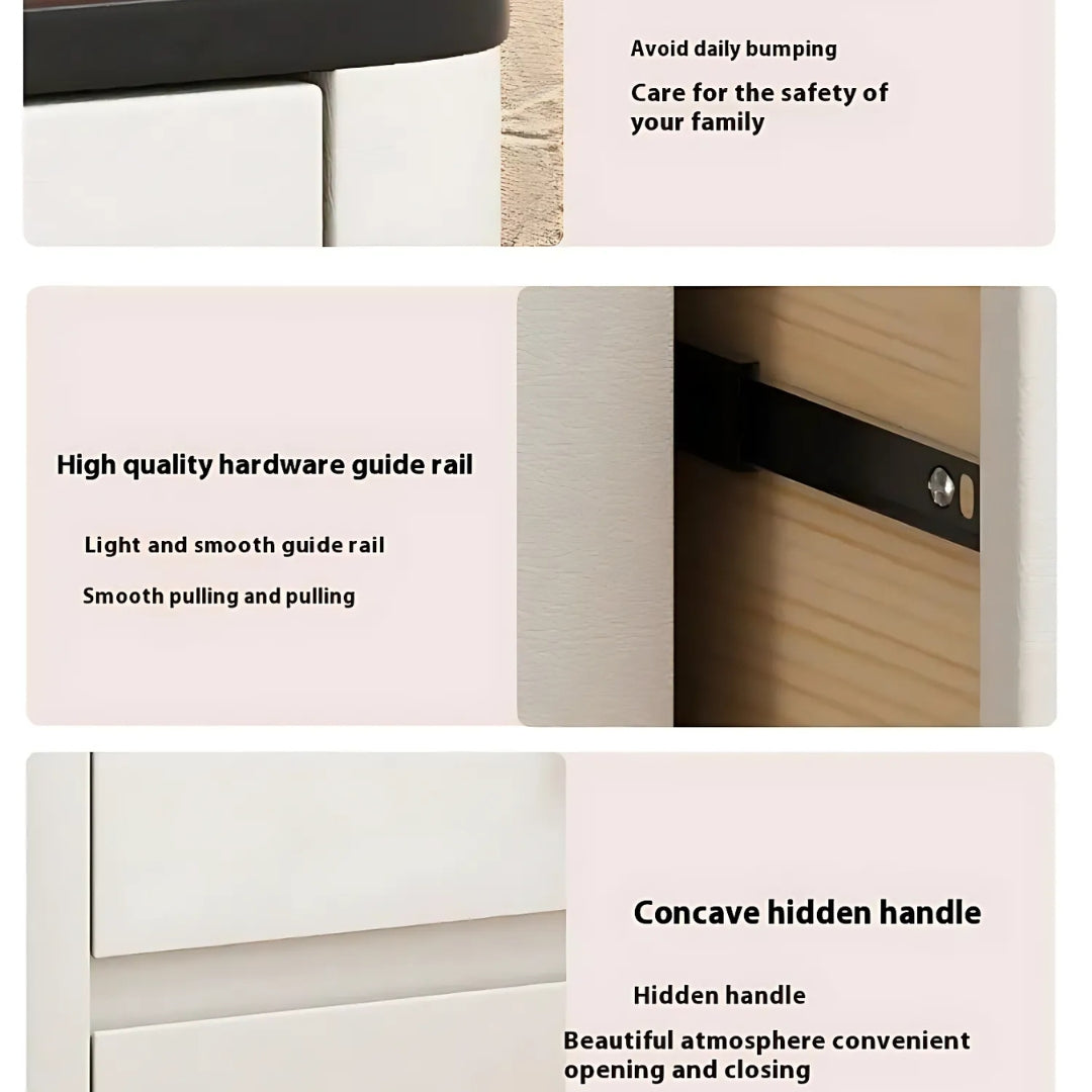 Multi-Functional Smart Safe Bedside Table with LED Night Stand