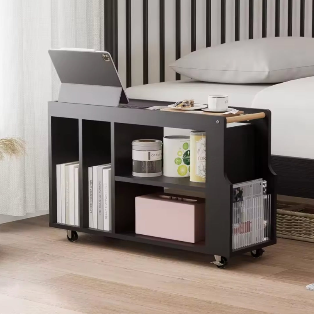 Living Room Narrow End Table Organizer Cart Trolley