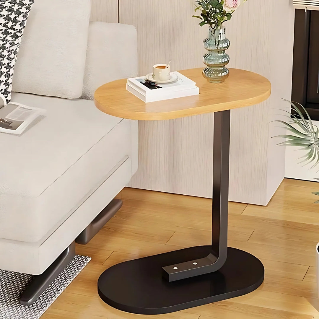 Flip Top C Shaped Bed Side Table Couch Laptop Desk