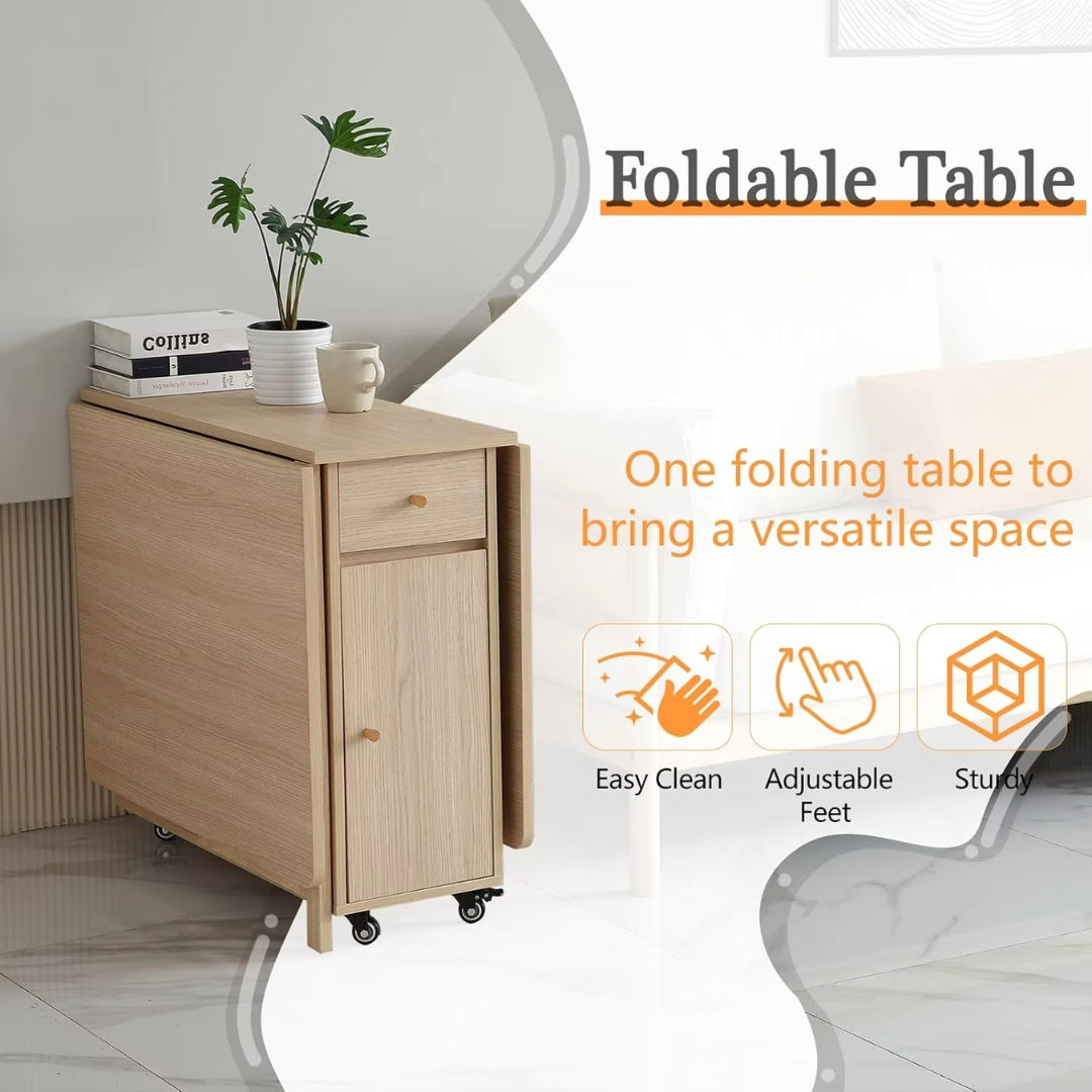 Extendable Folding Dining Space Saving Moveable Table