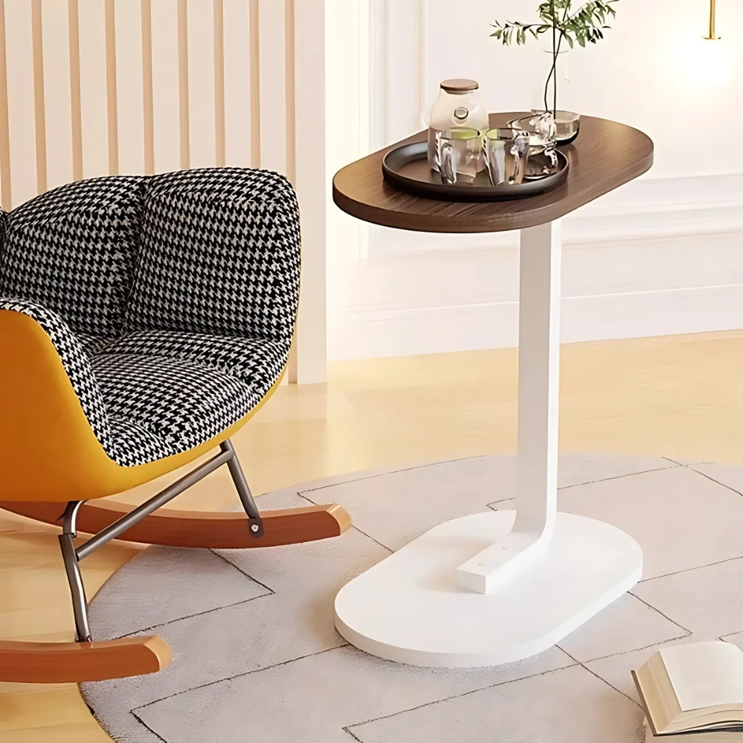 Flip Top C Shaped Bed Side Table Couch Laptop Desk