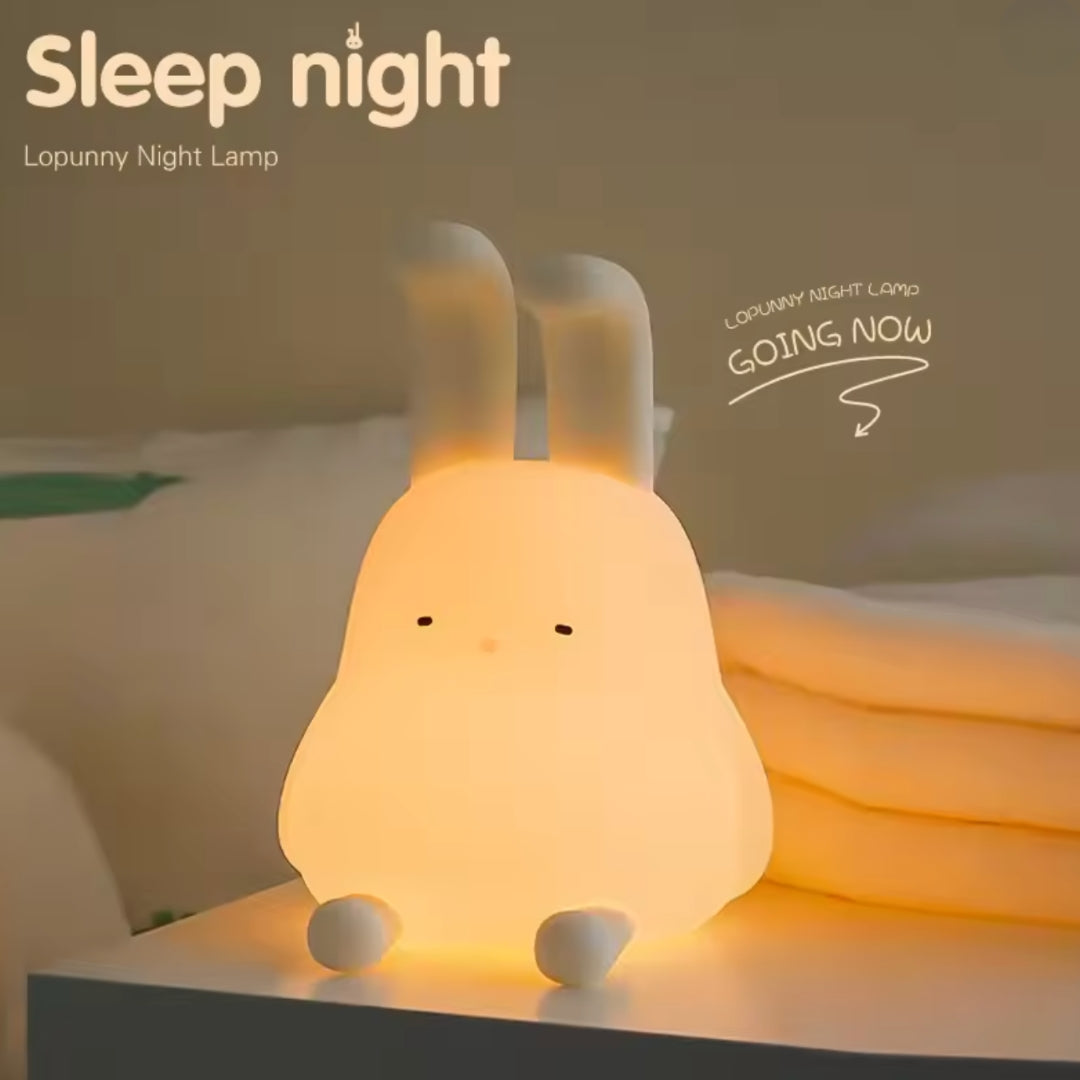 Folded Ear Rabbit Silicone Soft Nightlight Baby Sleep Lights