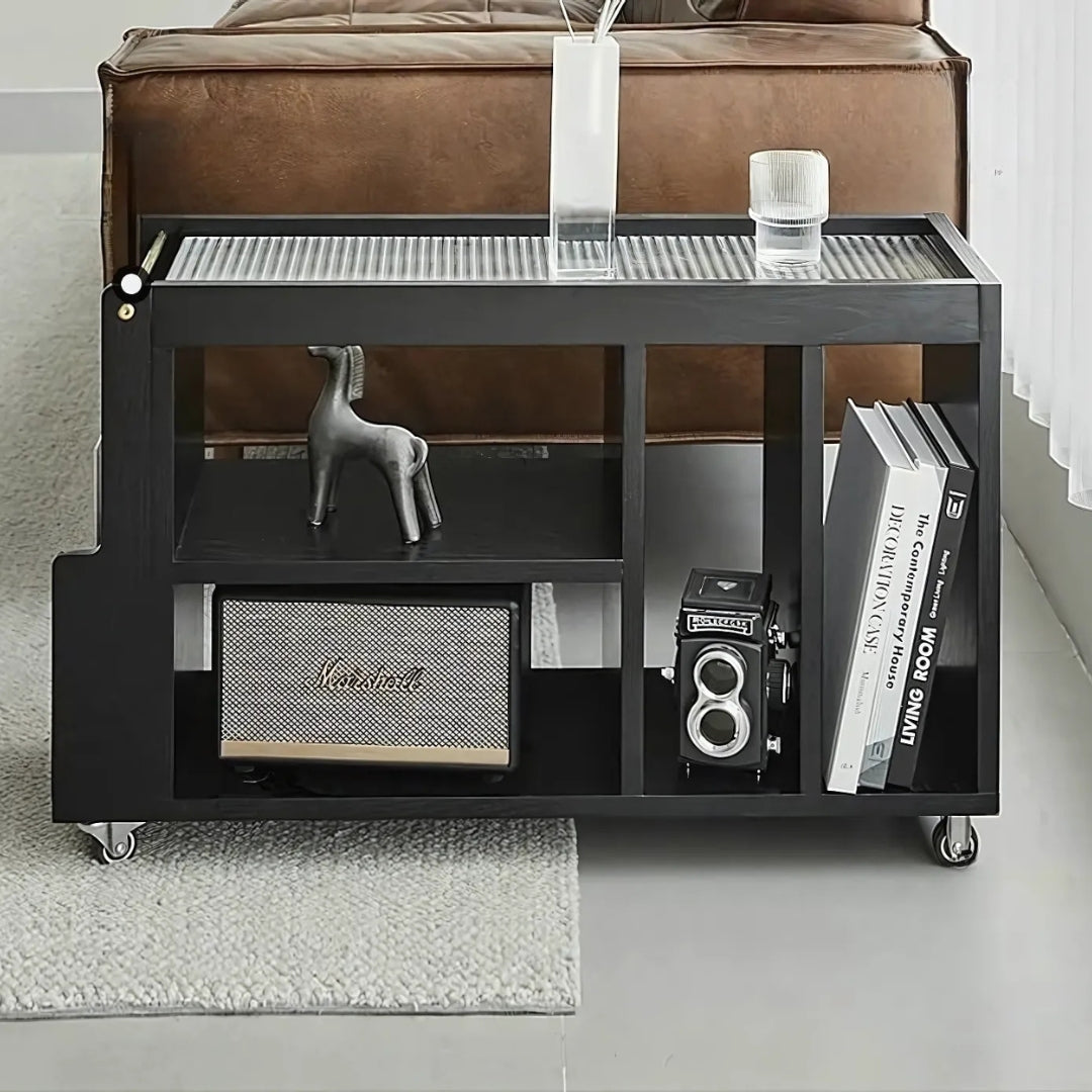 Living Room Narrow End Table Organizer Cart Trolley