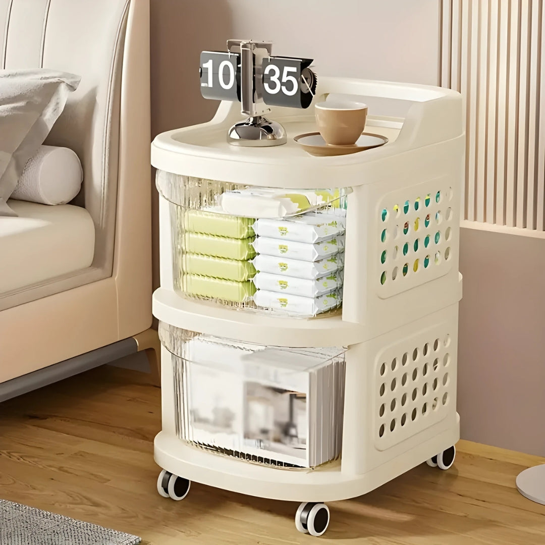 Multi-Tier Rolling Storage Organizer Cart with Drawers