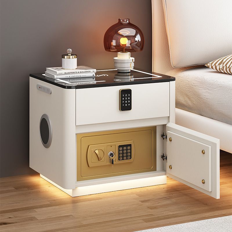 Multi-Functional Smart Safe Bedside Table with LED Night Stand