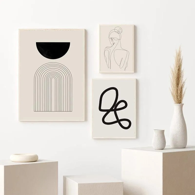 Minimal Boho Wall Abstract Art Prints Posters
