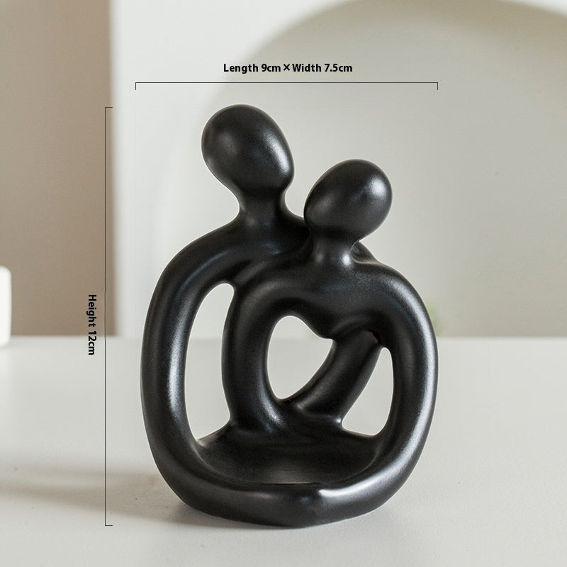 Romantic Hugging Couple Ceramic Candle Holder
