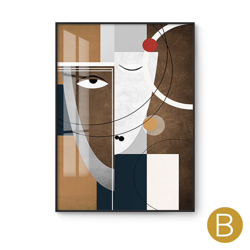 Decorative Abstract Canvas Face Portrait Painting