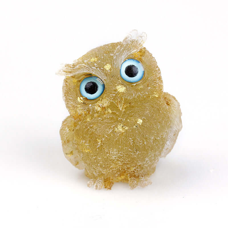 Crystal Stone Owl Ornaments Table Top Decoration