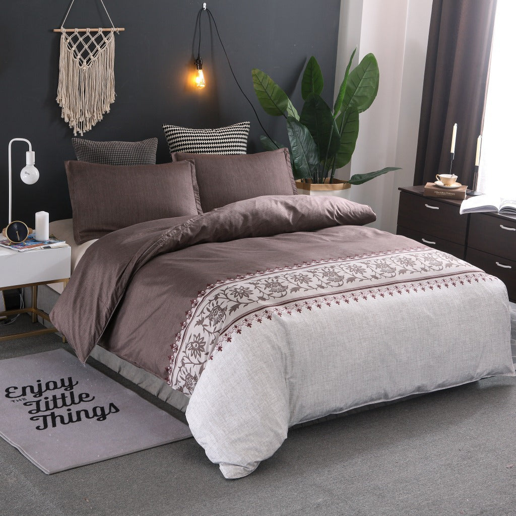 Comfy Farmhouse Boho Printed 3 Pieces Duvet Bedding Set