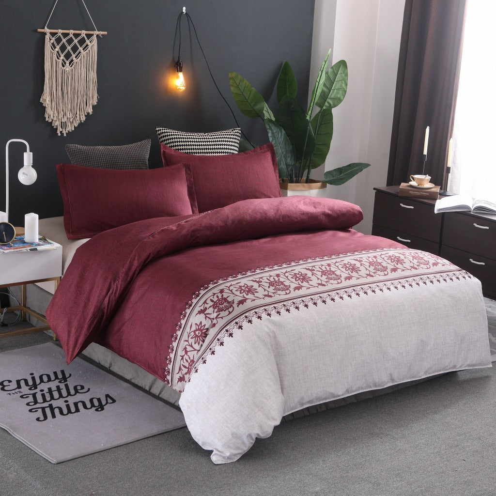 Comfy Farmhouse Boho Printed 3 Pieces Duvet Bedding Set