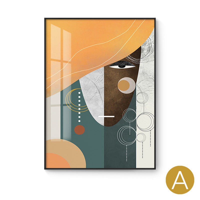 Decorative Abstract Canvas Face Portrait Painting
