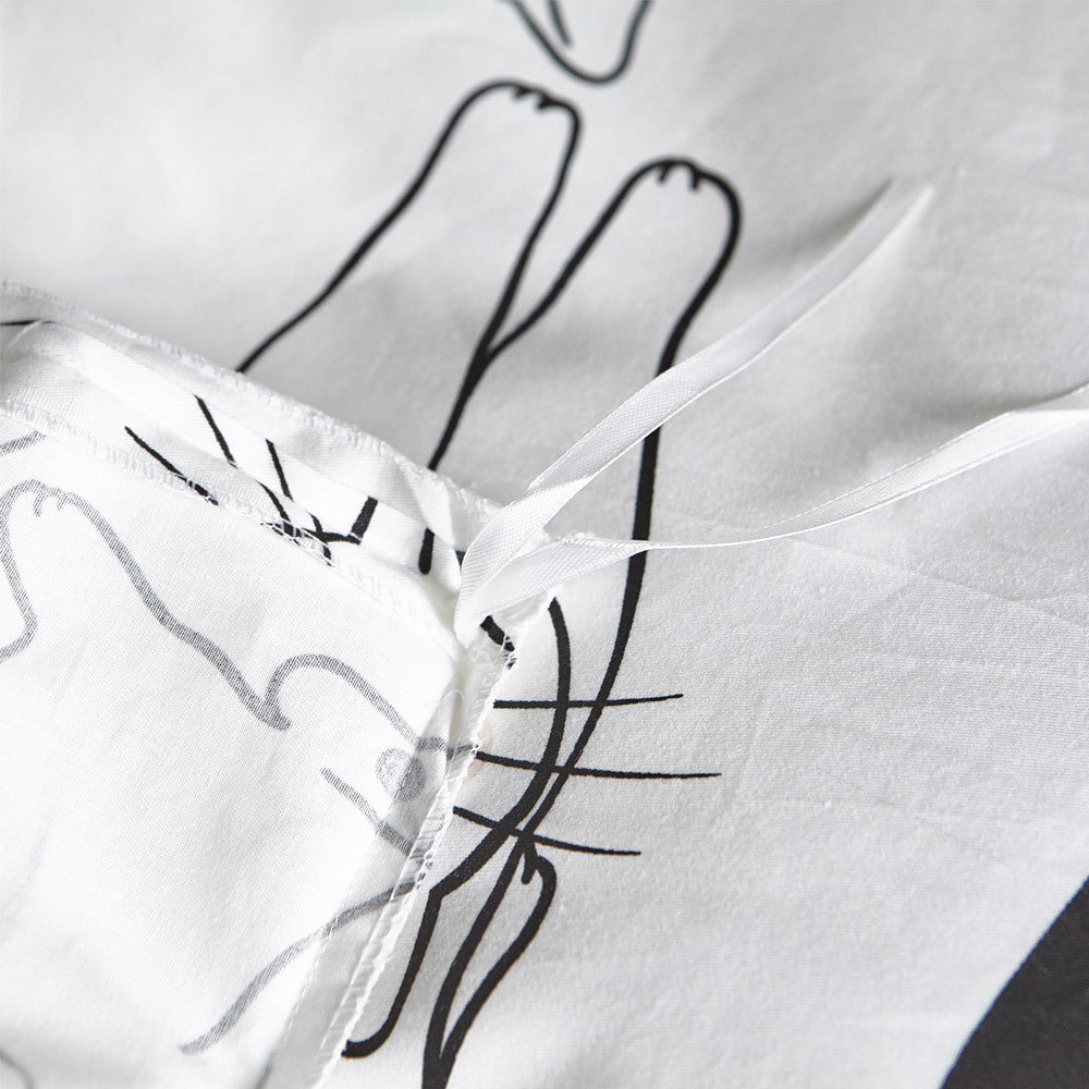 Cotton Duvet Cover Pillowcase with Bedsheet 4pcs Linen Set