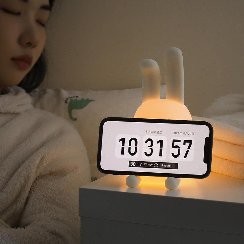 Folded Ear Rabbit Silicone Soft Nightlight Baby Sleep Lights
