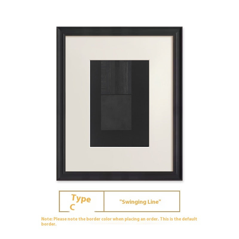 Black White High-End Linear Abstract Canvas Painting