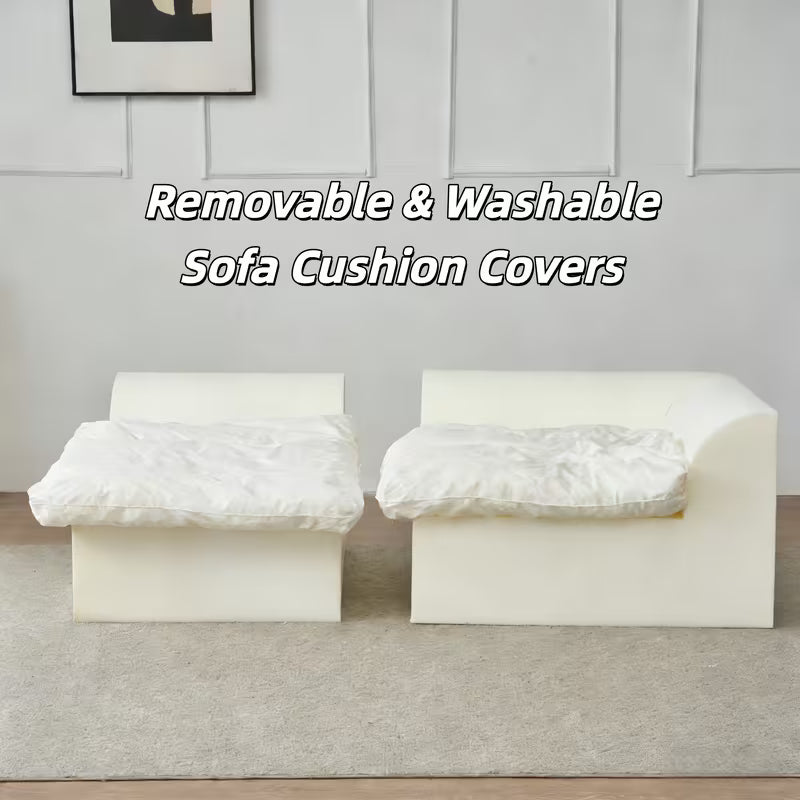 109" Modern Cloud Convertible L-Shape Couches with Ottoman