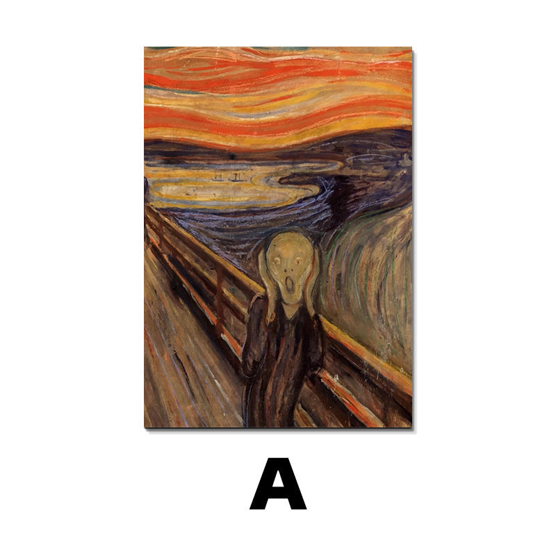 Edvard Munch Scream Cat Waterproof Wall Art Canvas Painting